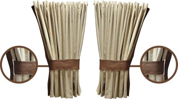 Rundumgardine Exclusiv Wildlederimitat mit Kante doppelt gen�hter Stoff