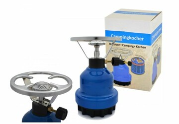 Gaskocher Metall blau