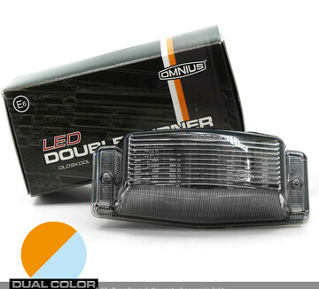 Lampe K�hlergrill LED Double Burner Glas smoke / LED orange und wei�