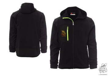 Strickjacke mit Softshell-Eins�tzen mit Berg B�r Aufdruck