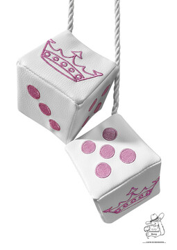 W�rfel Kunstleder mit Stick "Krone"