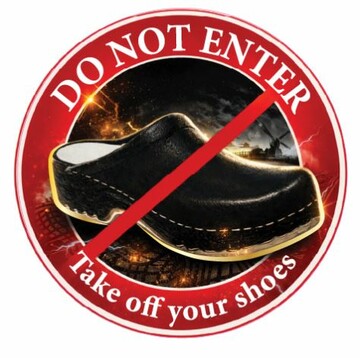 DTS Aufkleber Do not Enter - Take off Clogs