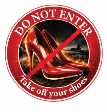 DTS Aufkleber Do not Enter - Take off your high heels