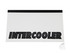 Wei�er Schmutzf�nger mit zweifarbigem "INTERCOOLER" Schriftzug in Schwarz und schwarzer Befestigungsleiste.