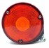 Runde rote Hella Pablo Spiegelleuchte mit schwarzem Geh�use und Befestigungsschraube.