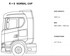 Schwarz-wei�e Skizze eines Scania LKW-F�hrerhauses, Typ R + S Normal Cap.