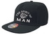 Schwarze Snapback Cap mit wei� gesticktem Motiv "THE SPIRIT OF MAN" und L�wenkopf.