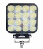 Quadratischer Jumbo LED-Arbeitsscheinwerfer mit schwarzem Geh�use, mehreren hellen LEDs und Edelstahlhalterung.