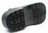 Unterseite eines schwarzen Trucker-Clogs mit robuster, profilierter PU-Sohle und Sto�d�mpfer.