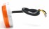 Ovale Seitenmarkierungsleuchte mit Blinker, orangefarbener Linse, wei�em Geh�use und schwarzem Kabel.
