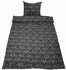 Bettw�sche-Set mit Zudeckenbezug und Kissenbezug in Schwarz-Wei� mit d�nischem Pl�schdesign.