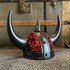 Wikingerhelm schwarz mit Scandi Pl�sch rot