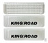 Ein Paar hellgraue PVC-Schmutzf�nger mit "KING OF THE ROAD" Schriftzug und Anti-Splash-Kan�len auf der R�ckseite.