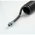 Schwarzer Luftspiralschlauch mit silbernem Buchsenanschluss und Metallfederverst�rkung.