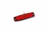Flache, rote LED-Markierungsleuchte mit dunklem Geh�use, Befestigungsl�chern und Anschlusskabeln.