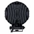 R�ckseite der runden LED-Arbeitsleuchte X-SPIDER aus schwarzem Aluminium mit Halterung.