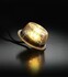 Klares Ersatzglas f�r Pendelleuchte mit gelben LEDs und schwarzem Kabel.